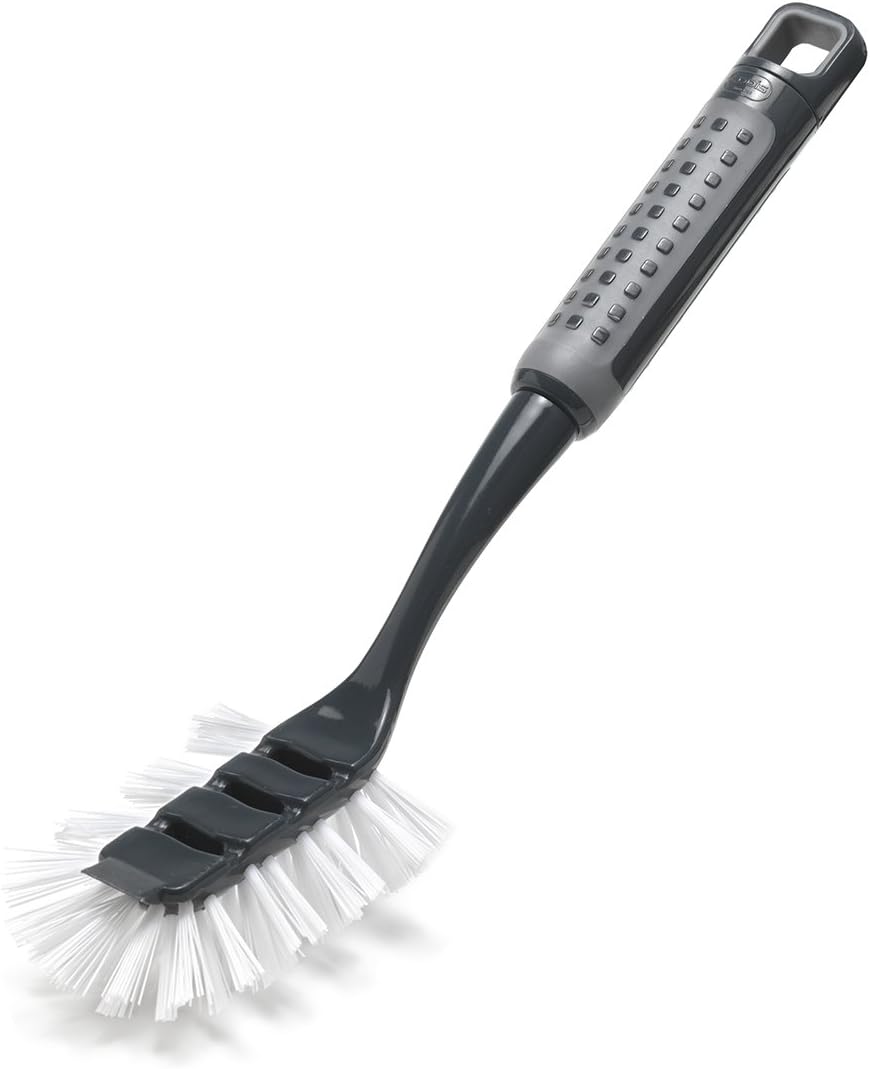 Addis 517698 ComfiGrip Washing Up Dish Brush with Scraper | Metallic Graphite