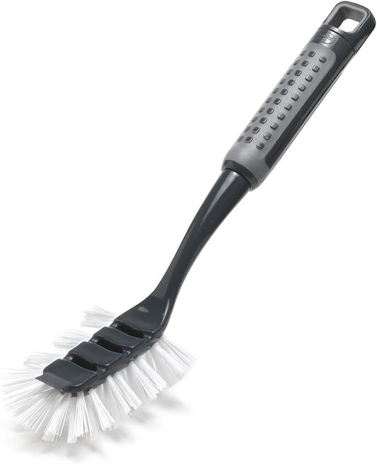 Addis 517698 ComfiGrip Washing Up Dish Brush with Scraper | Metallic Graphite