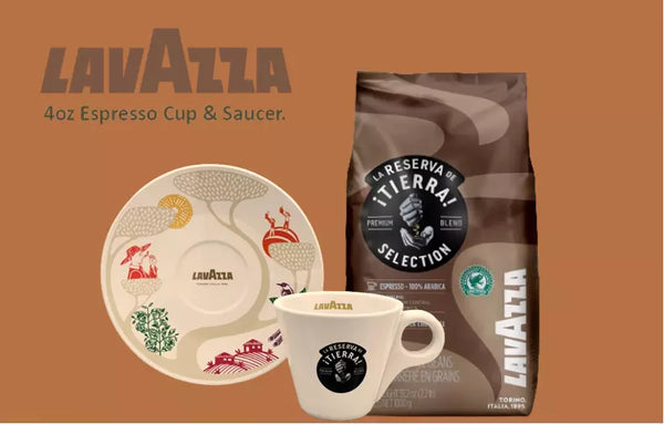 New Lavazza Tierra Espresso Coffee Cup & Saucer 4oz