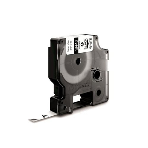 Dymo 18443 Rhino Label Printer Tape 9mmx5.5m Black on White 18443