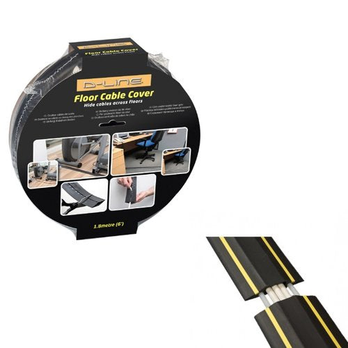 D-Line Black /Yellow Medium Hazard Duty Floor Cable Cover 9M FC83H/9M