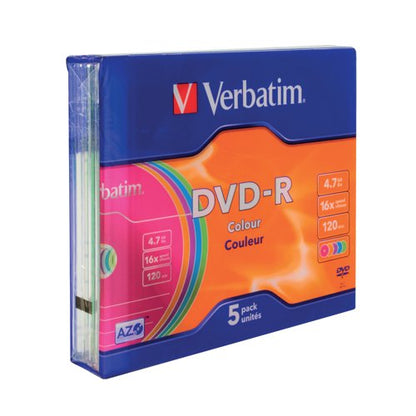 Verbatim DVD-R Non-Printable Jewel Case 16x 4.7GB (Pack of 5) 43557