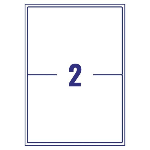 Avery Inkjet Label 199.6x143.5mm 2 Per Sheet Wht (Pack of 200) J8168-100