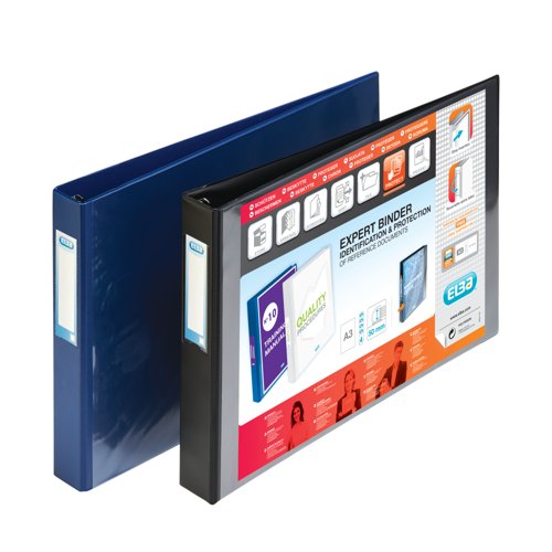 Elba Vision 30Mm 4D-Ring Binder Oblong A3 Black 100082459