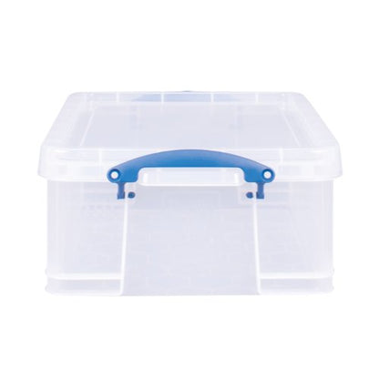 Really Useful 18L Plastic Storage Box with Lid L480xW390xD200mm CD/DVDs Clear EBCCD