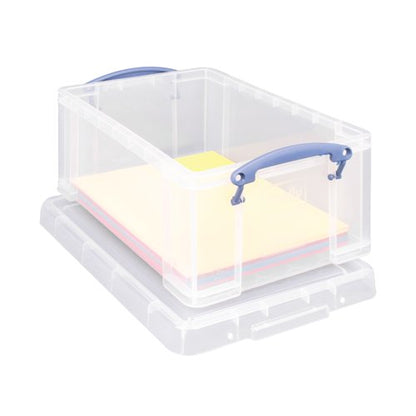 Really Useful 9L Storage Box With Lid And Clip Lock Handles Clear 9C