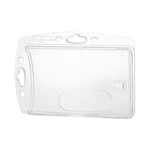 Durable Enclosed Security Pass ID Card Holder for Lanyards 54x87mm Clear (Pack of 10) 890519