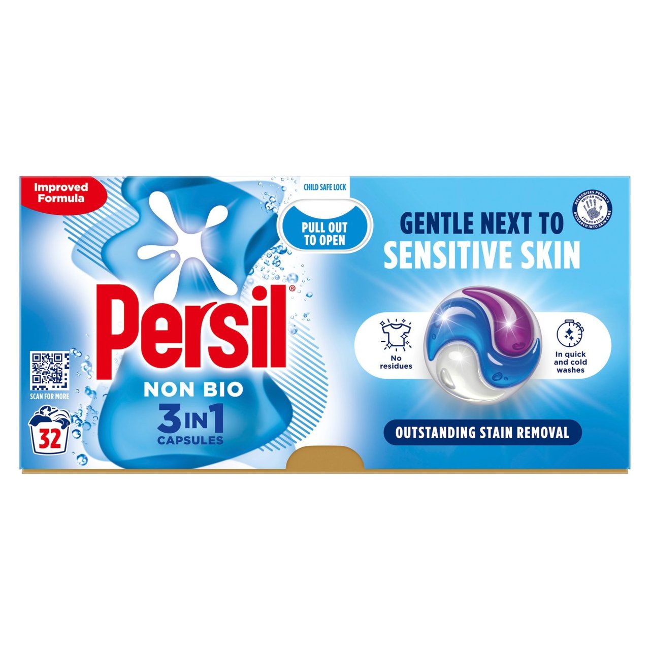 Persil Professional Formula 3in1 Non-Bio Fast Dissolve Capsules 32's