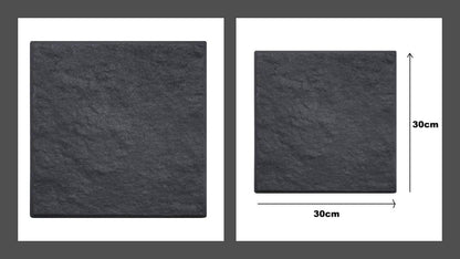 Primeur Recycled Square Recycled Rubber Stepping Stone, Slate, 30 x 30cm