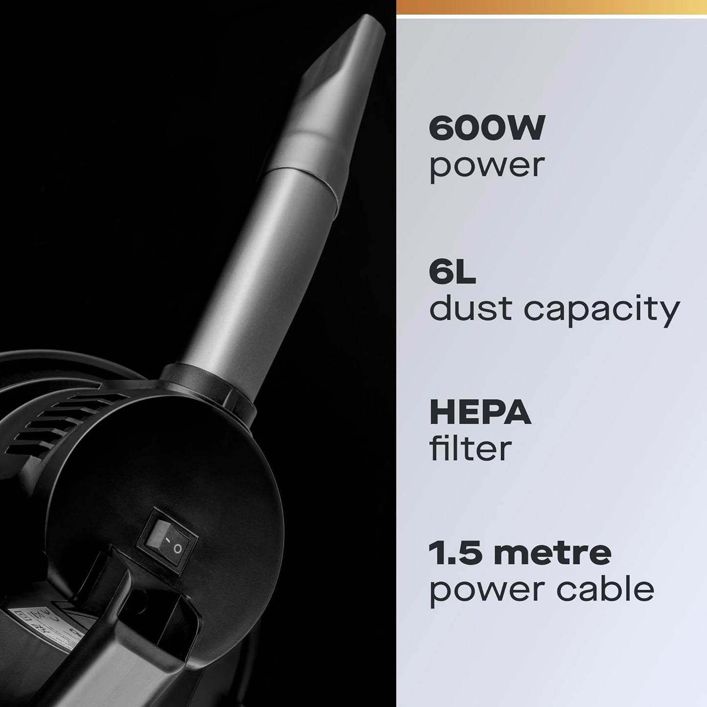 Daewoo 6L Ash Vacuum Cleaner, Suitable for Log Burners, BBQ's and Open Fires