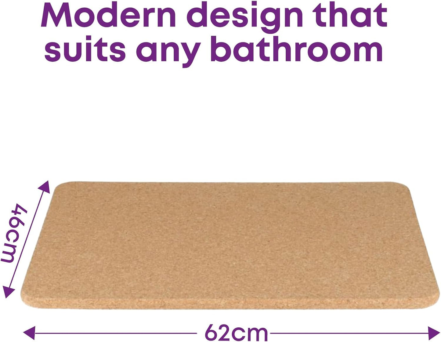 Blue Canyon Natural Cork Bath Mats, Eco-Friendly Durable Wooden Non-slip Bathroom Accessory