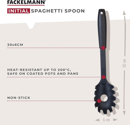 Fackelmann Initial Spaghetti Spoon 30cm, Black