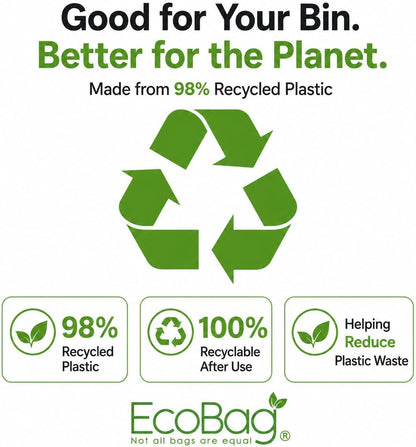 EcoBag 75L Super Strong Refuse Sacks, Heavy Duty Bin Bags | 1 x 40 Roll