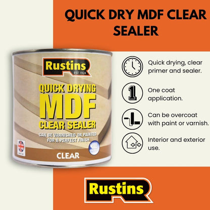 Rustins Quick Dry MDF Sealer | Professional Sealant For Rapid Results | 1 Litre