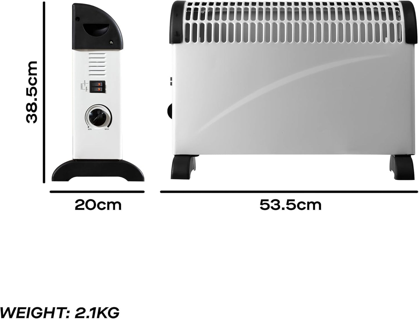 2000W Convector Heater White