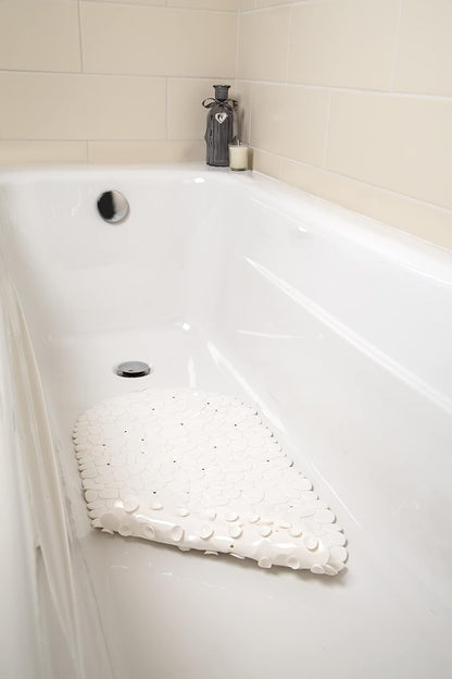 Croydex White Pebbles Non-Phthalate Slip-Resistant Pvc Suction Bath Mat