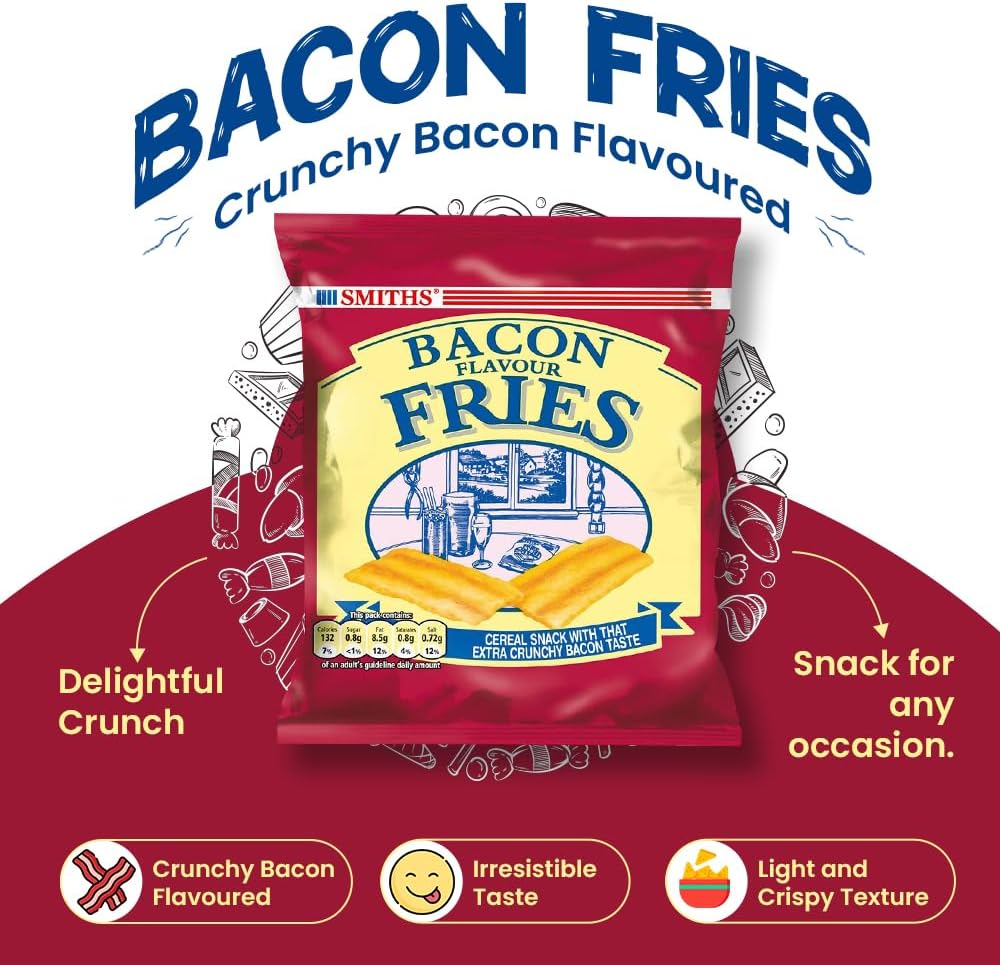 Walkers Smiths Bacon Fries | 1 x 24 x 24g