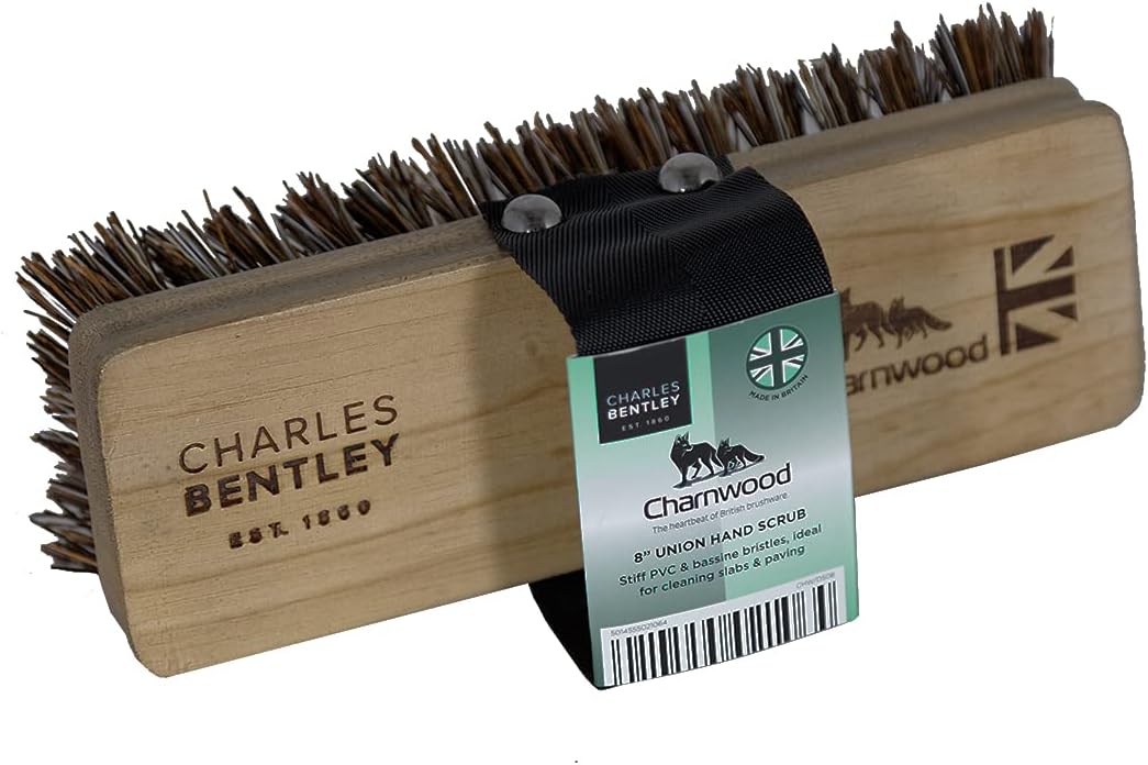 CHARLES BENTLEY Hand Scrub, Charnwood |  8 inch Brush |  Stiff Bassine Bristles