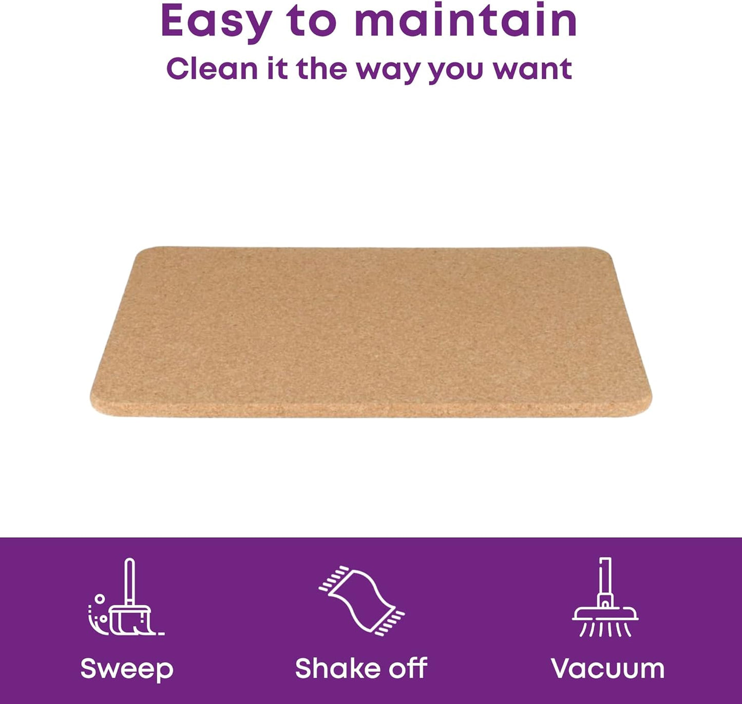 Blue Canyon Natural Cork Bath Mats, Eco-Friendly Durable Wooden Non-slip Bathroom Accessory