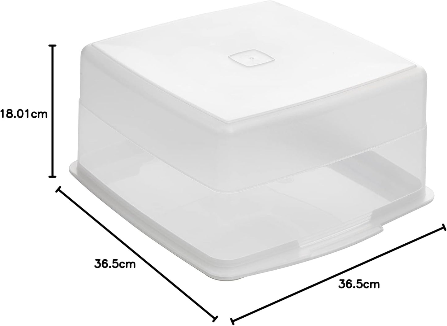 Addis 510483 Cake Seal Tight Tray Box Store Container, Clear & White, 14 Litres