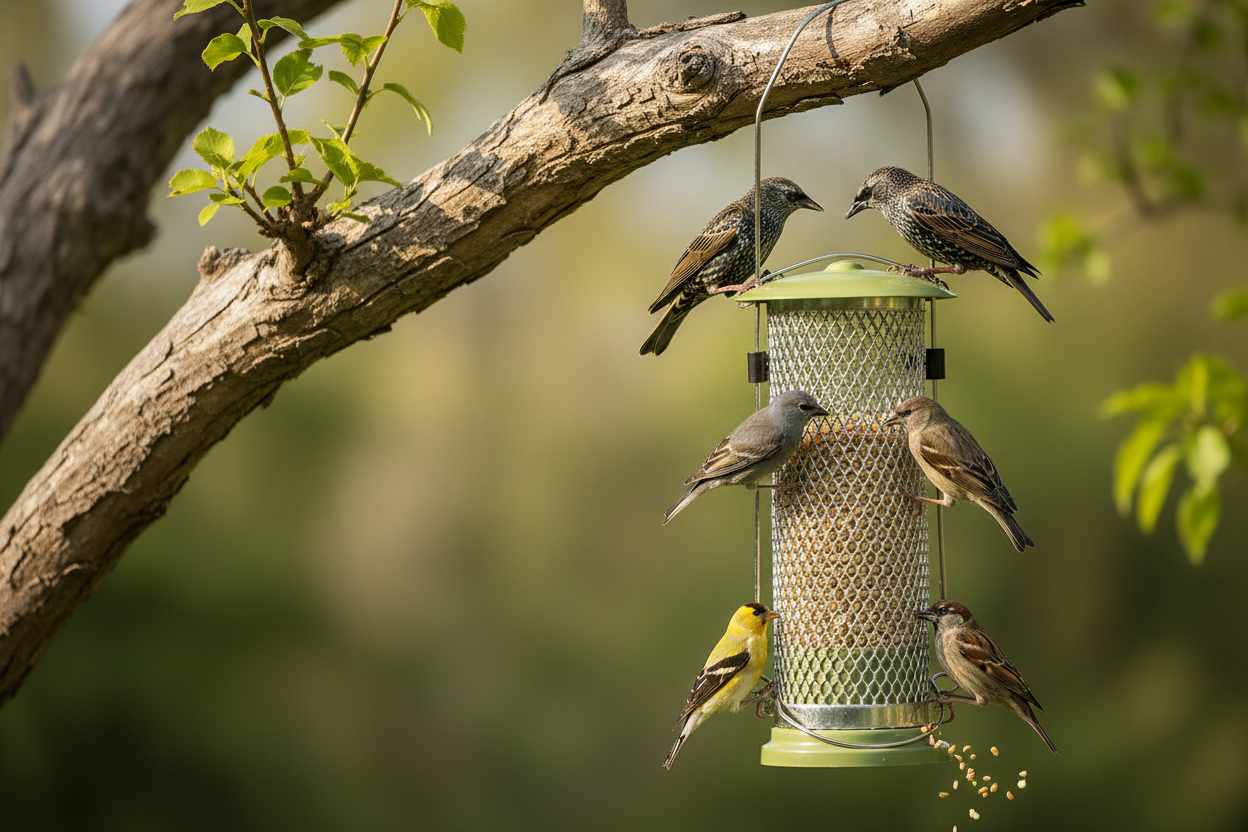 Johnston & Jeff Miami Sunflower Heart Feeder 20cm Metal Wild Bird Feeder