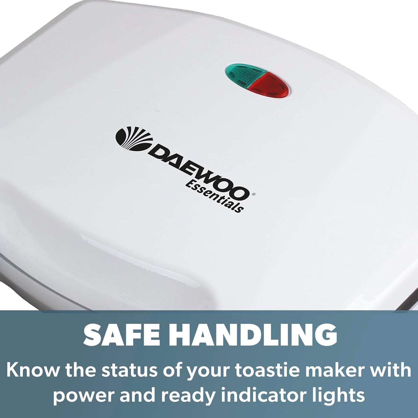 Daewoo Essentials 2 Slice Sandwich Toaster | Deep Fill | Easy Clean | White