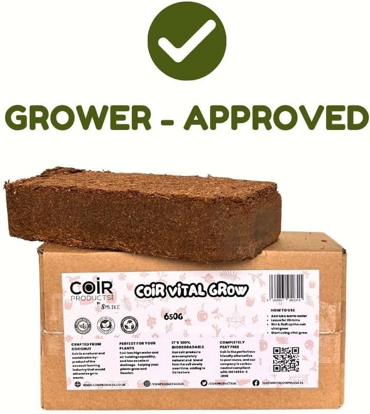 Coir Potting Mix Bricks | 100% natural and biodegradable | 650g