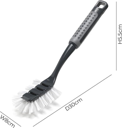 Addis 517698 ComfiGrip Washing Up Dish Brush with Scraper | Metallic Graphite