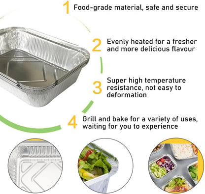 Foil tray & lid 16oz x8 CP1
