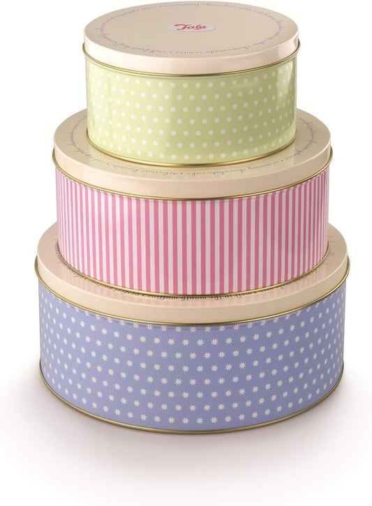 Tala Orignals Cake Storage Tins, Set Of 3 Round Nesting Cake Storage Tins