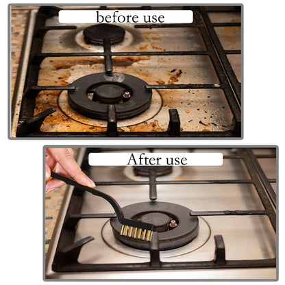 Harris Essentials Mini Wire Brush 3 Pack, Nylon, Steel & Brass