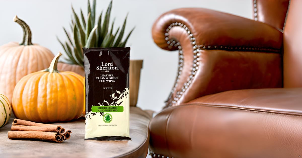 Lord Sheraton Eco Leather Clean And Shine Wipes, Clear, 24 Pack