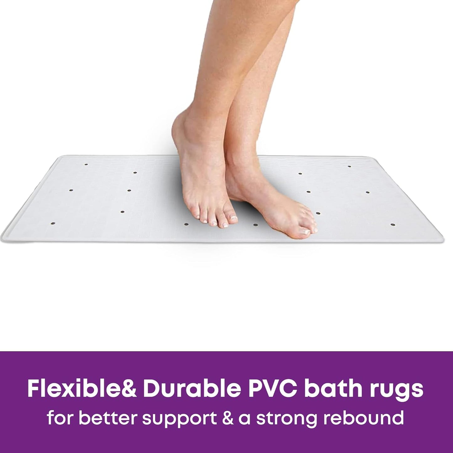 Blue Canyon Anti-Bacterial Rubber Bath Mat - White (34 X 74Cm)