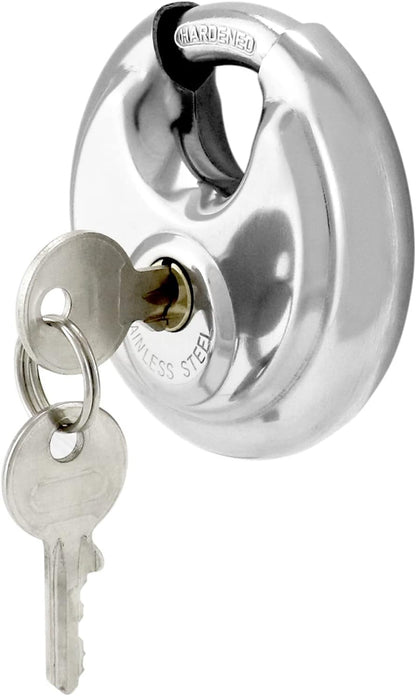 SECURIT® Discus padlock Polished Stainless Steel – 70mm