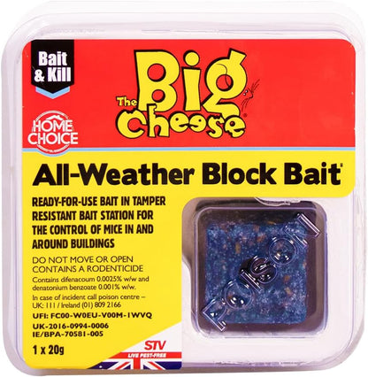 The Big Cheese Ready-Baited Mouse Killer Station - Twinpack, White