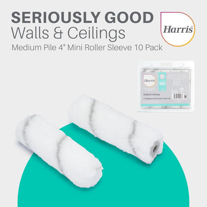 Harris Replacement Roller Sleeves For Seriously Good Walls & Ceilings 4In Mini Roller Set