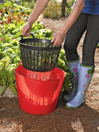 Red Gorilla 38L Large Flexible 2-Handled Recycled Tub, Red