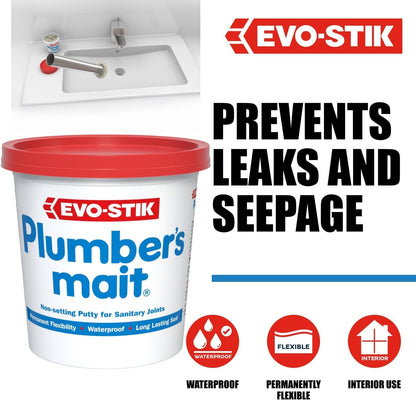 Evo-Stik Plumber'S Mait, Non-Setting Putty For Sanitary Joints, Waterproof, 750G