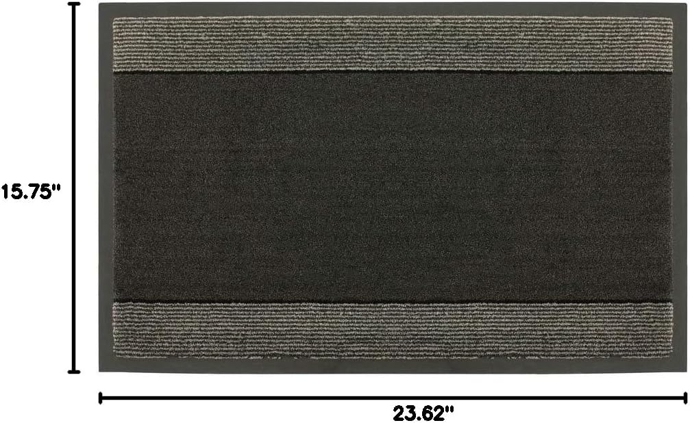 Jvl Miracle Grey With Charcoal Stripes Barrier Mat, 40 X 60 Cm
