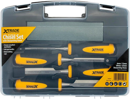 Xtrade X0900044 Chisel Set With Sharpening Stone (4 Piece)