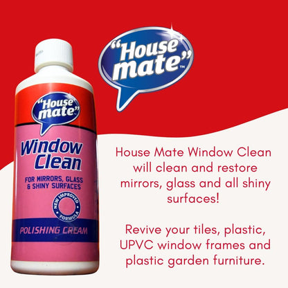 House Mate Window Clean 500ml  | Streak-Free Glass Cleaner for Crystal Clear Windows