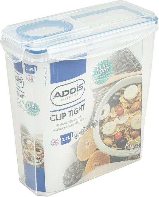 Addis Clip Tight Easy Pour Cereal Food Storage Container 3.7 Litre Tall Rectangle