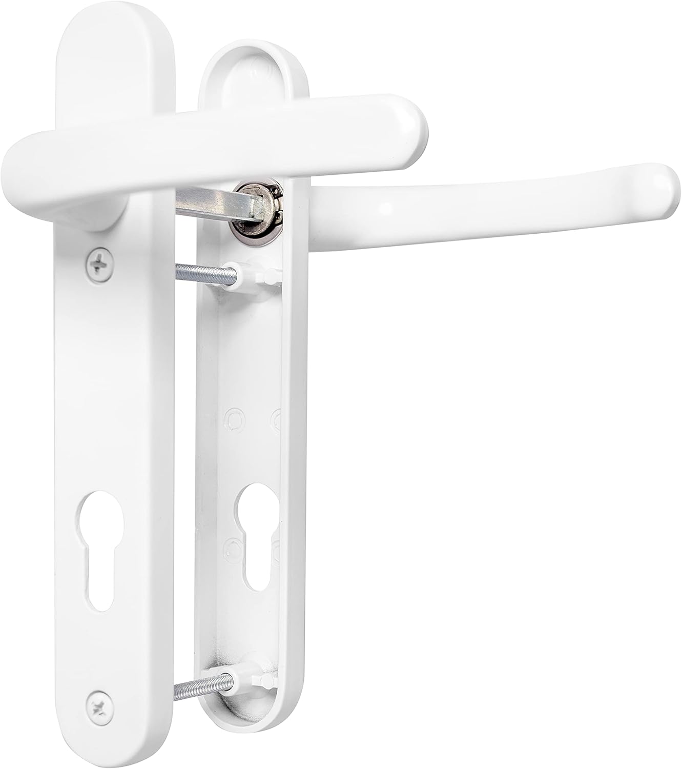 Securit UPVC Keyed Door Handle White (122mm x 92mm) | Front & Back