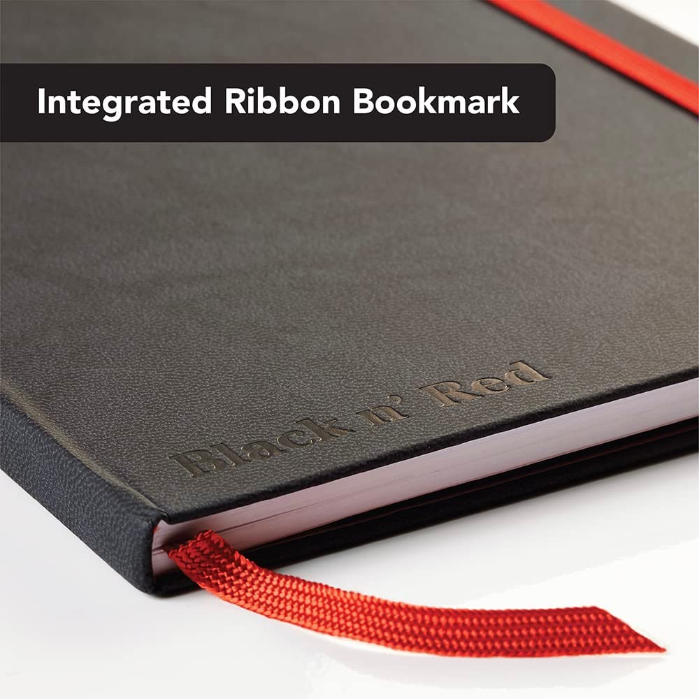 Black By Black n Red Casebound Notebook 90gsm Ruled and Numbered 144pp A5 Ref 400033673