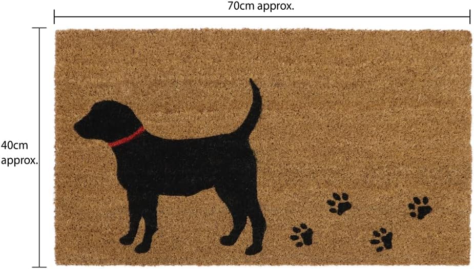 Jvl Eco-Friendly Latex Backed Coir Door Mat, Puppy Love, 40 X 70 Cm Approx. (02-838)