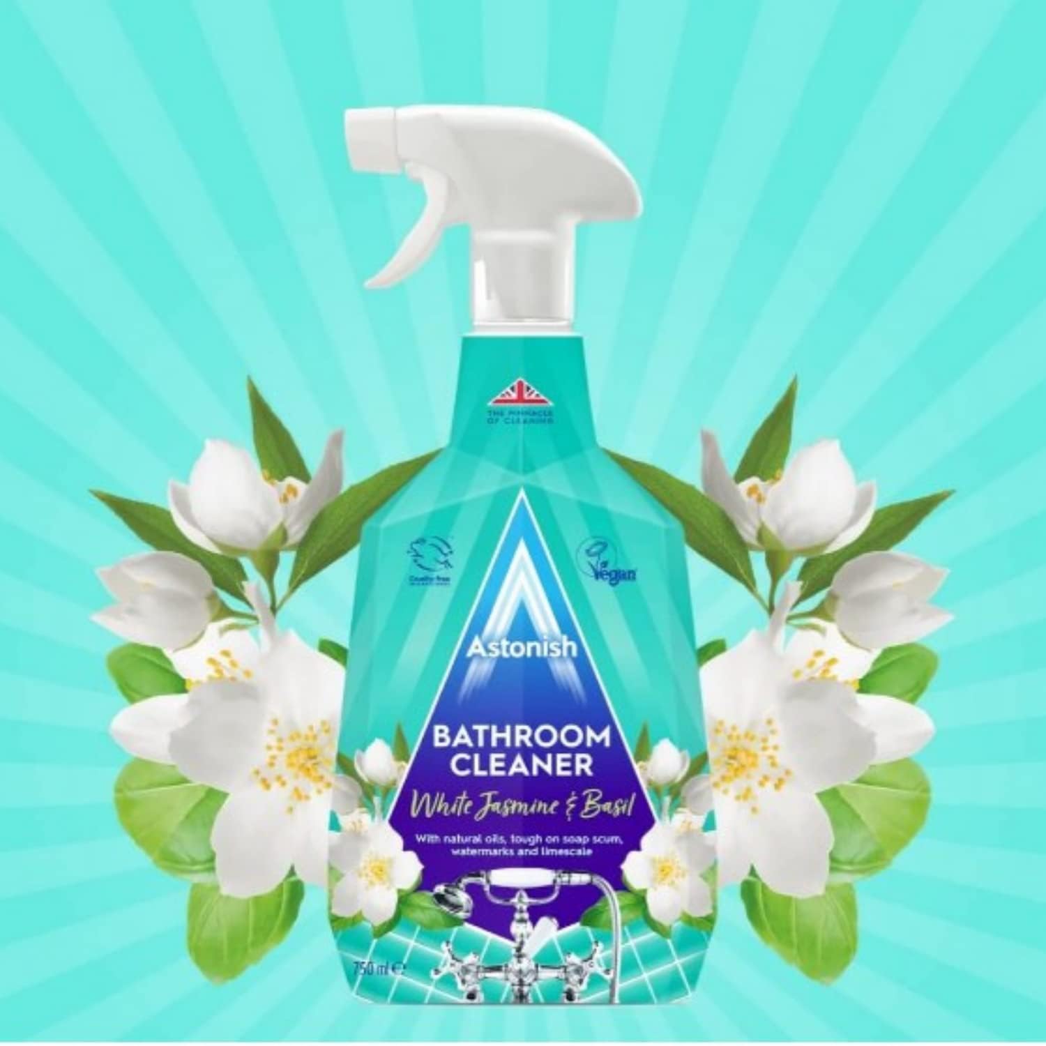 Astonish Bathroom Cleaner Spray White Jasmine & Basil 750ml - NWT FM SOLUTIONS