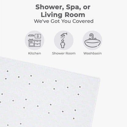Blue Canyon Nonslip Antibacterial Rubber Shower Mats 53X53 Cm White