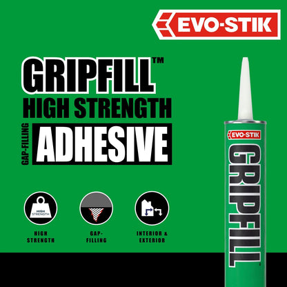 EVO-STIK GRIPFILL Gap Filling Adhesive | Bonds almost any surface | Buff 350ml
