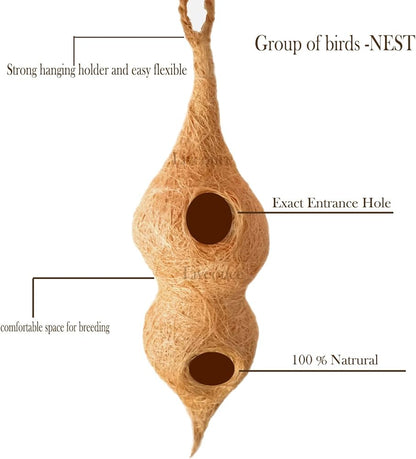Fixtures Coir Double Bird Nest | Great Garden Feature | Organice and Eco Friendly