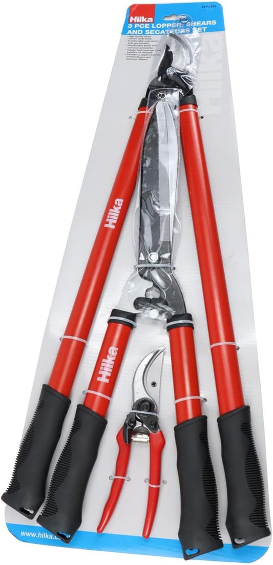 3 Pce Set Lopper, Shears, Pruner